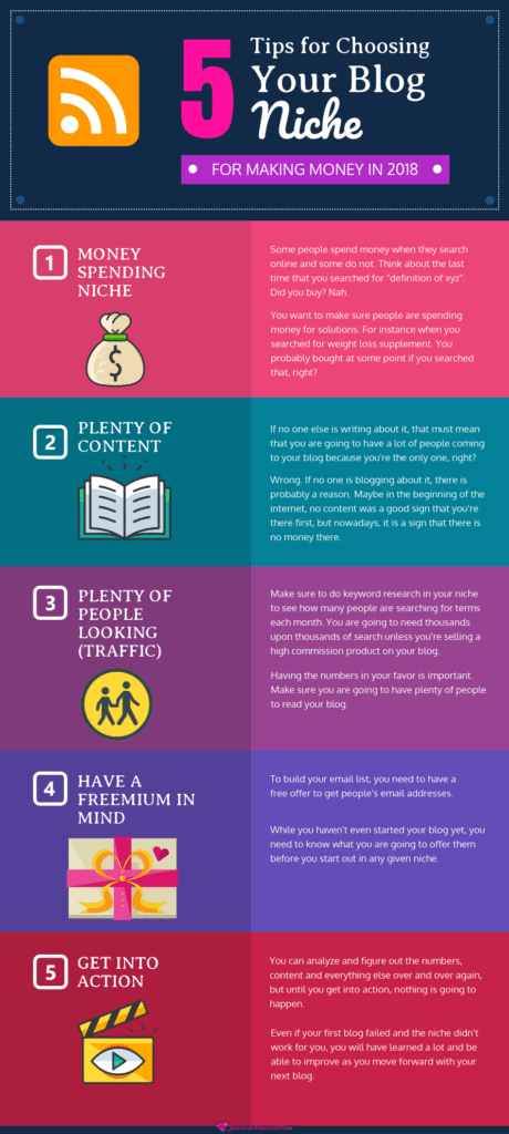 infographic about tips for choosing your blog niche